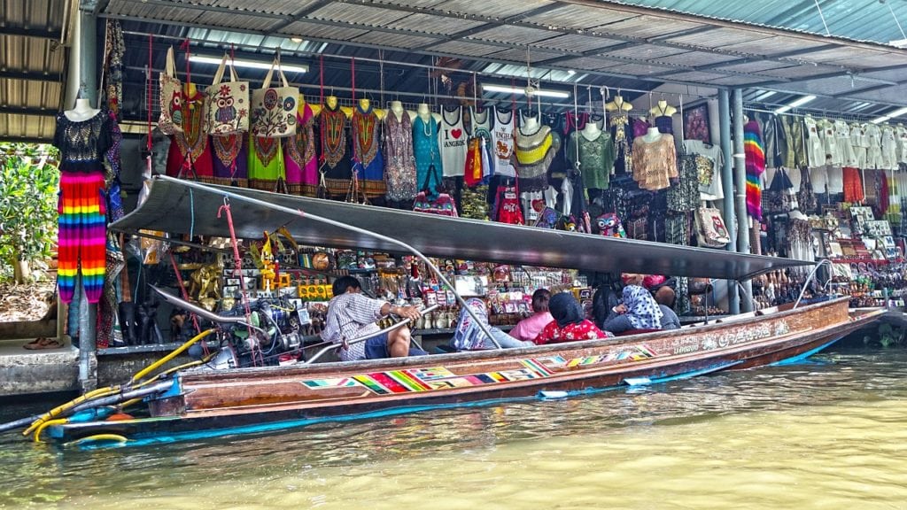 Made in Thailand products for sale at a damnoen saduak floating market