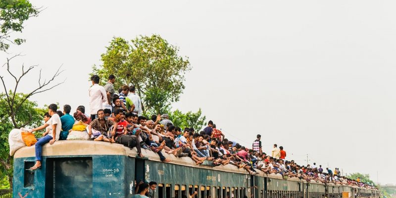 Made in Bangladesh, Communters on a train in Bangladesh.